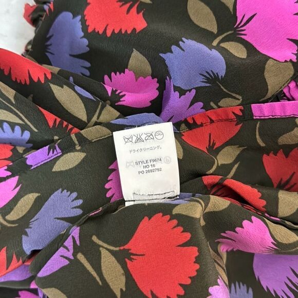 J. Crew Silk Floral Ruffle Detail Sleeveless Blouse 10 - Picture 6 of 6